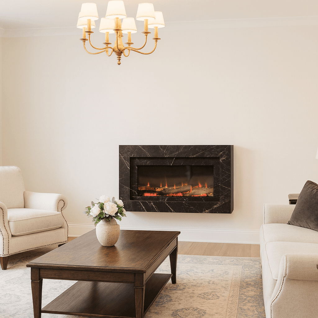 wall mounted wood suite electric fire