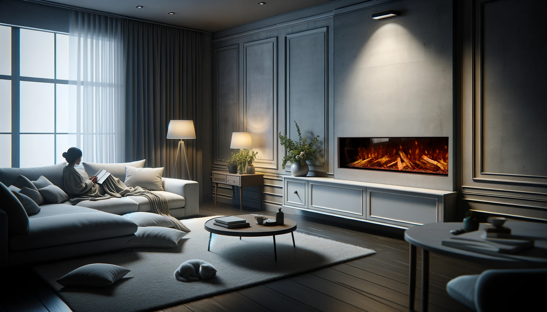 A premium, luxury electric fireplace.